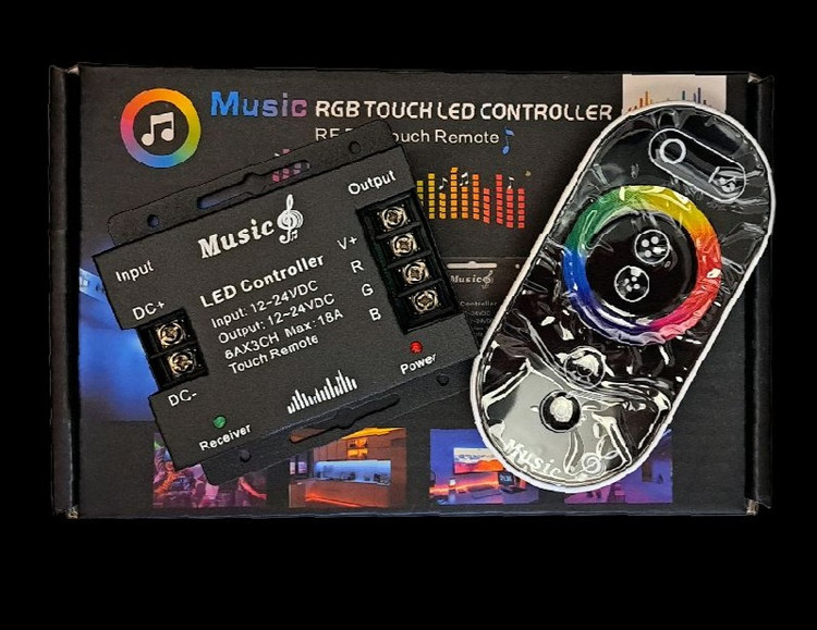 کنترلر RGB موزیکال ریموت RF تاچ ۱۸ امپر